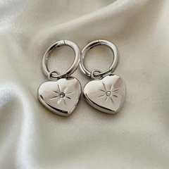 London Heart of Silver Hoops